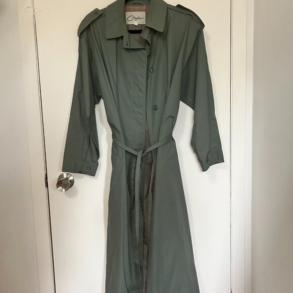 Croydon Teal Trench Coat, Size Small - Picture 2 of 9